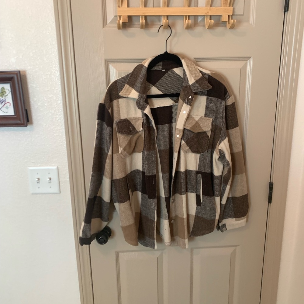 Brown Plaid Shacket - image 1